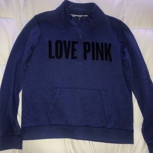 PINK quarter-zip sweatshirt